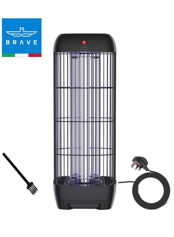 BRAVE INSECT KILLER LIGHT UV PHOTOCATALYST MOSQUITO KILLER ZAPPER LAMP -COVERAGE AREA 200 SQUARE METERS FULL BLACK