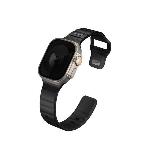 UNIQ STRIDE FKM RUBBER APPLE WATCH STRAP 49/45/44/42MM - MIDNIGHT BLACK