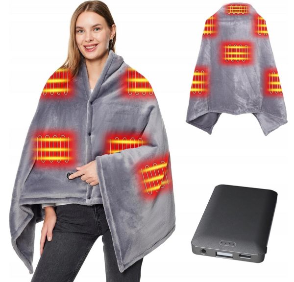 Electric blanket cape LT-8091 soft lock for washing usb 5V grey