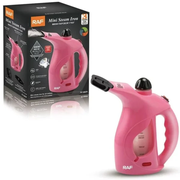 RAF Mini 800W Steam Iron 200ml - Pink