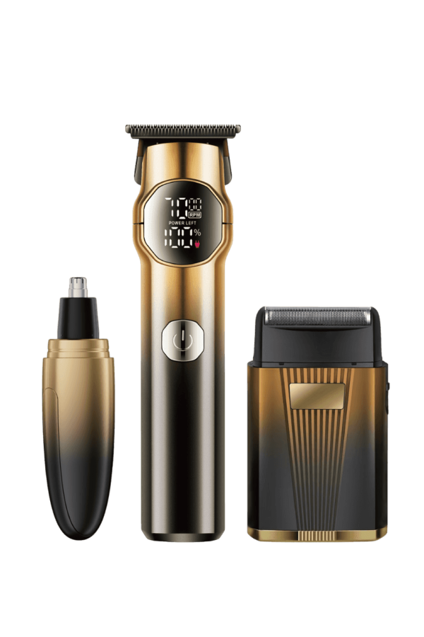 Moxedo Revonex 3 in 1 Grooming Kit Rechargeable Cordless Electric Hair Trimmer T-Blade Head LED Display USB-C Charging Port for Nose , Body and Face
