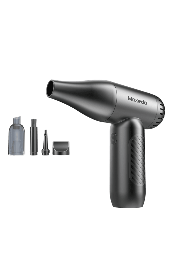 Moxedo 2 in 1 Turbo Air Duster and Vacuum Cleaner with 8000PA Suction Power 130000RPM 4 Level Gear Speed Portable Cordless Compressed Blower Cleaning Tool for Electronics Cars and More
